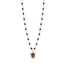 Gigi Clozeau - Turtle Black Necklace, Rose Gold, 16.5"