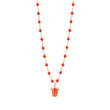 Gigi Clozeau - Turtle Coral Necklace, Rose Gold, 16.5"