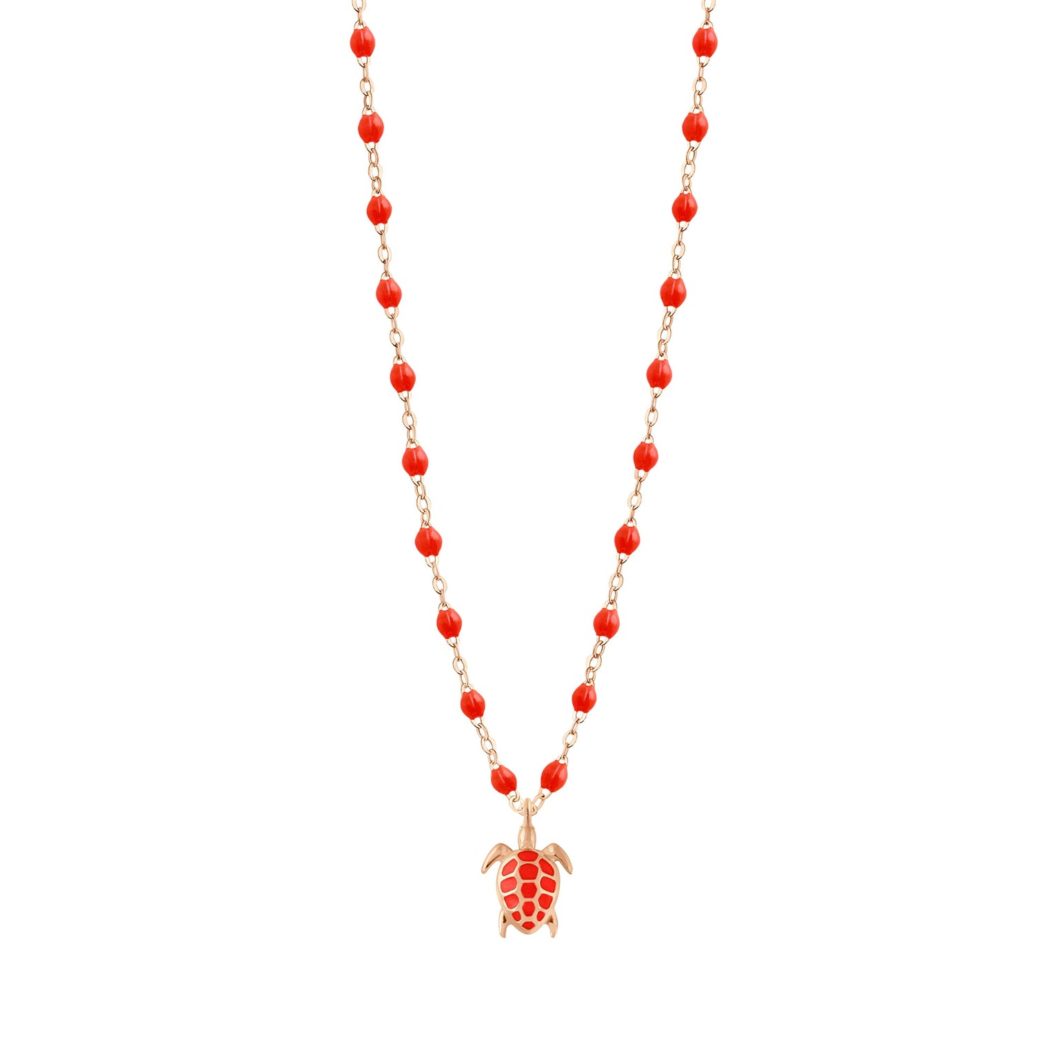 Gigi Clozeau - Turtle Coral Necklace, Rose Gold, 16.5"