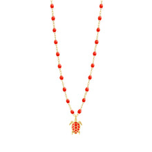 Gigi Clozeau - Turtle Coral Necklace, Yellow Gold, 16.5"