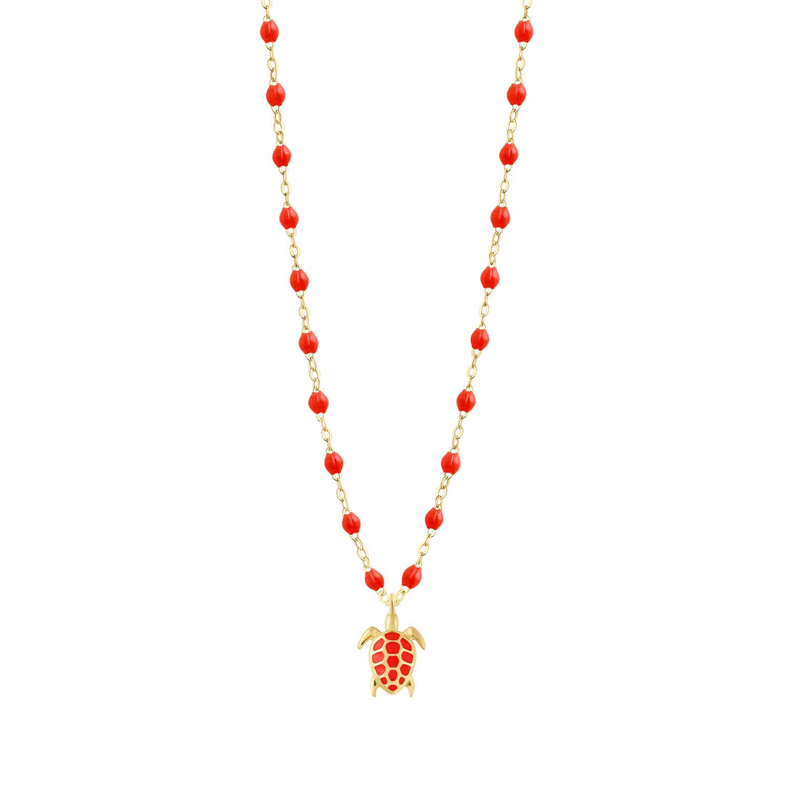 Gigi Clozeau - Turtle Coral Necklace, Yellow Gold, 16.5"