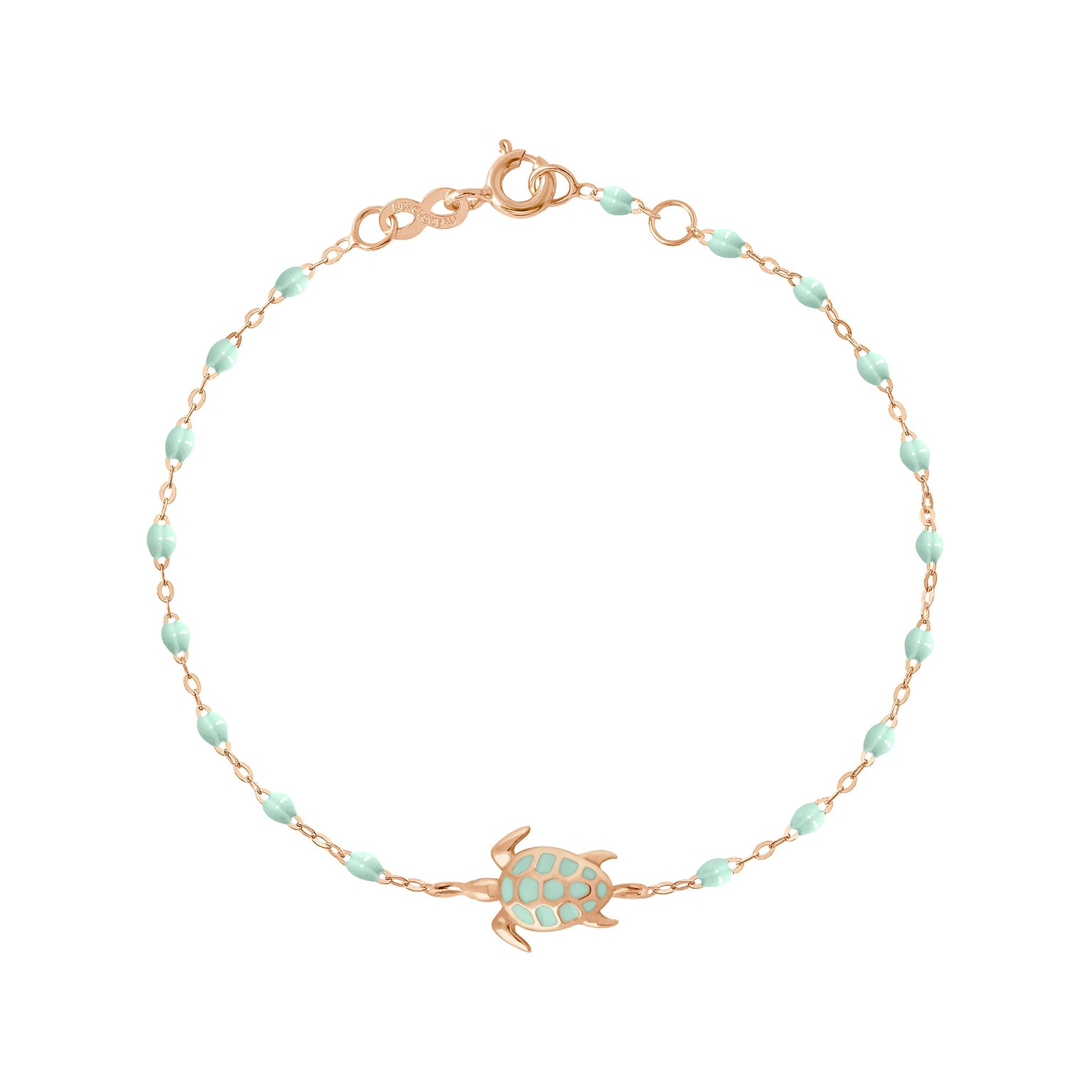 Gigi Clozeau - Turtle Jade Bracelet, Rose Gold, 6.7"