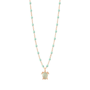 Gigi Clozeau - Turtle Jade Necklace, Rose Gold, 16.5"