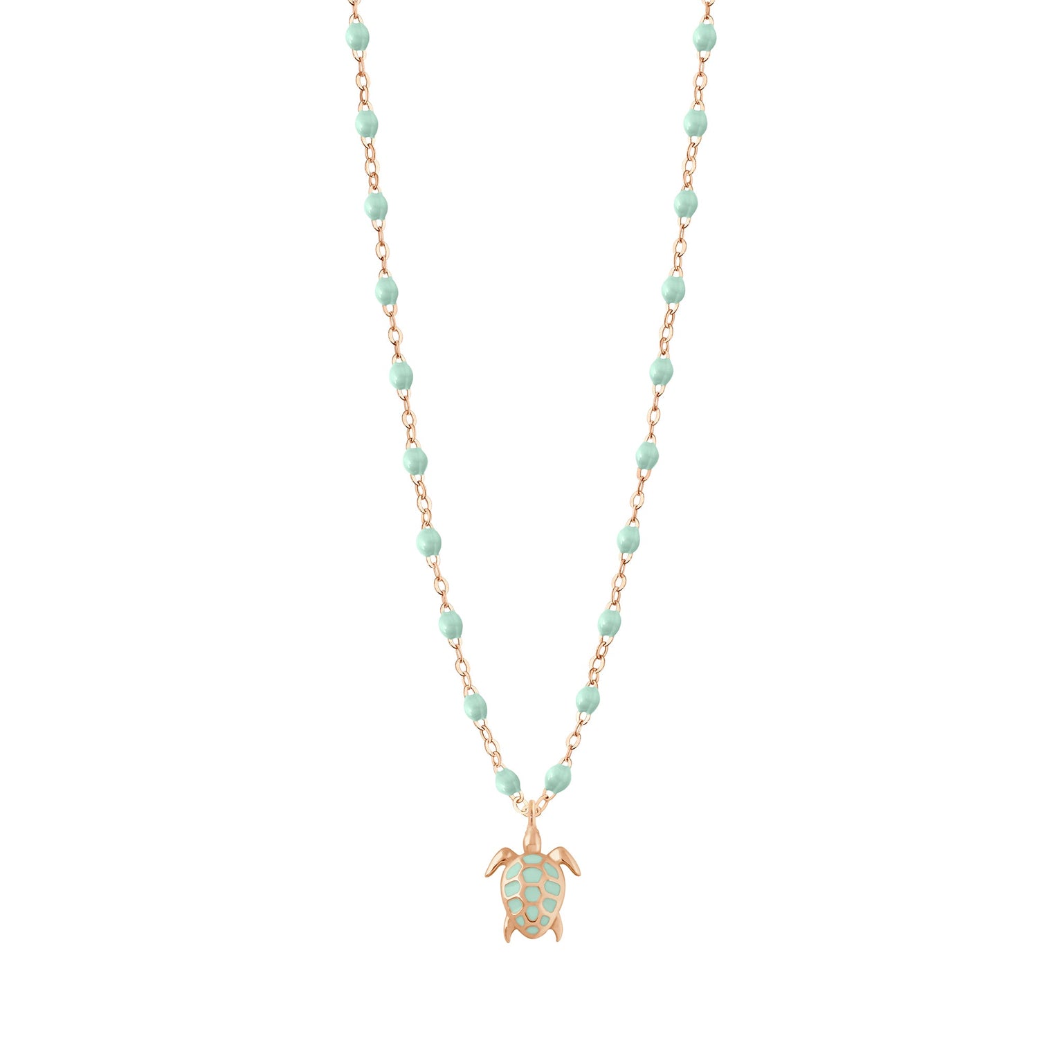 Gigi Clozeau - Turtle Jade Necklace, Rose Gold, 16.5"