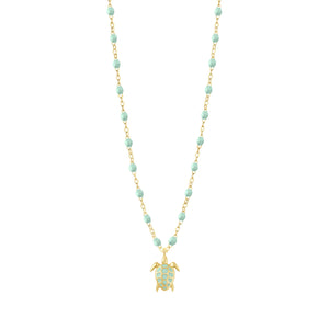Gigi Clozeau - Turtle Jade Necklace, Yellow Gold, 16.5"