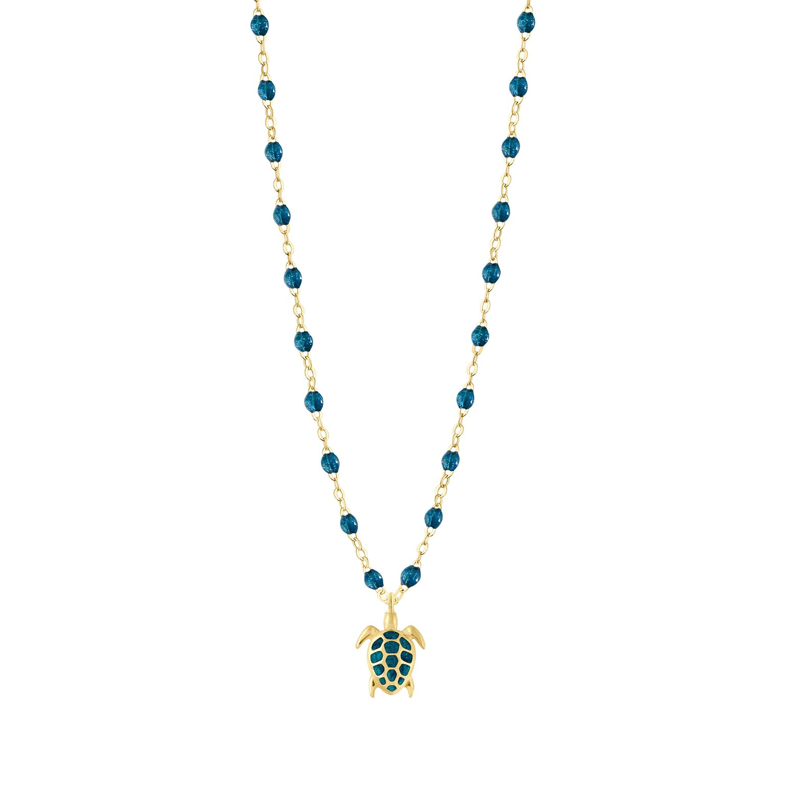 Gigi Clozeau - Turtle Jungle Necklace, Yellow Gold, 16.5"