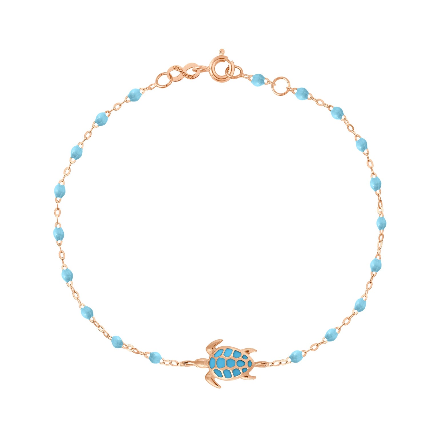 Gigi Clozeau - Turtle Turquoise Bracelet, Rose Gold, 6.7"