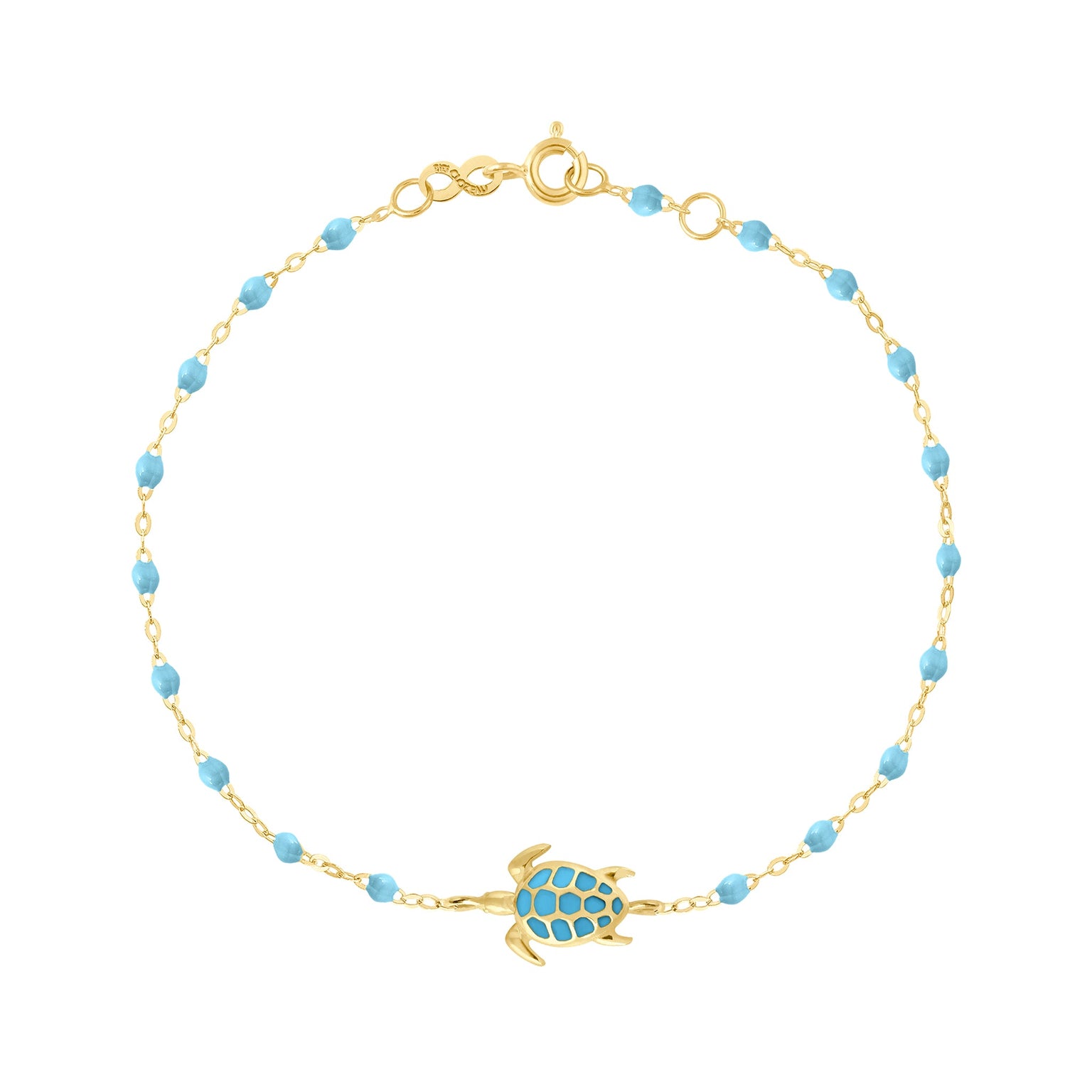 Gigi Clozeau - Turtle Turquoise Bracelet, Yellow Gold, 6.7"