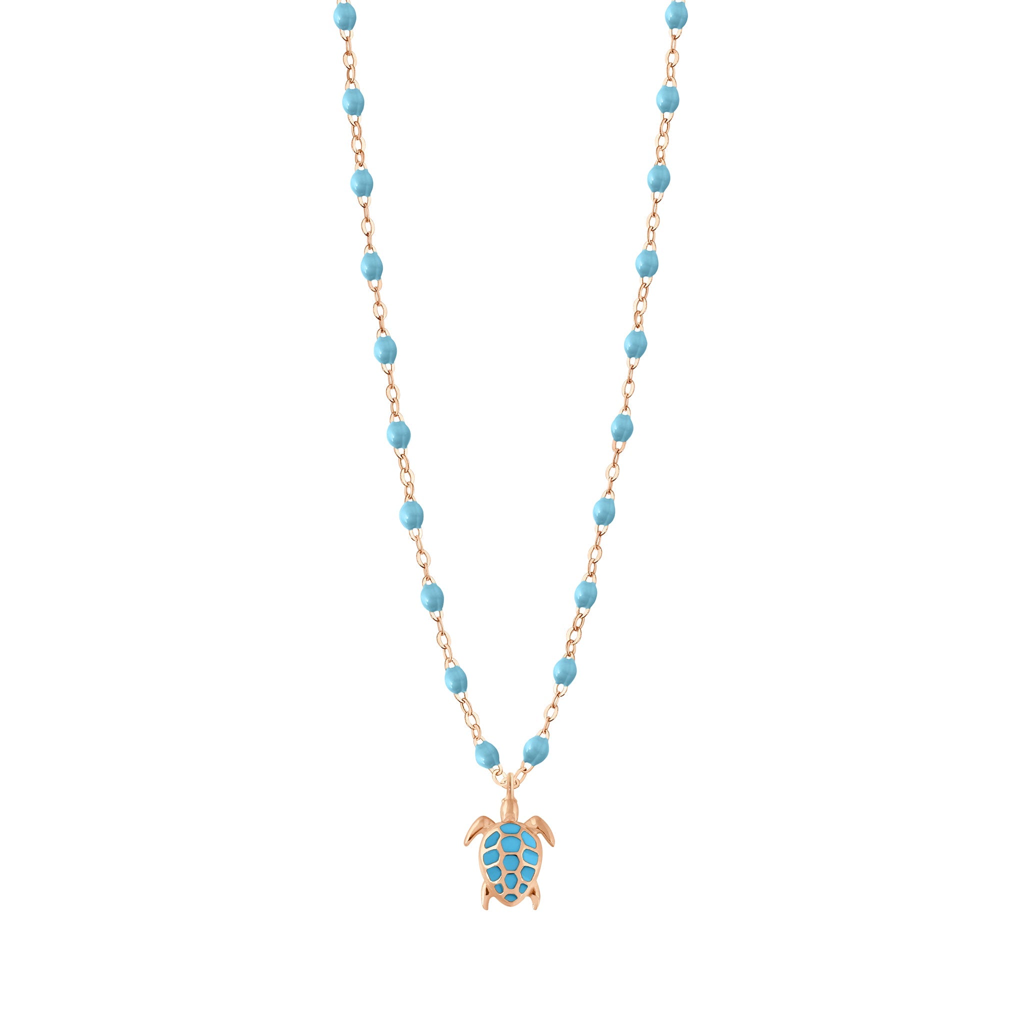 Gigi Clozeau - Turtle Turquoise Necklace, Rose Gold, 16.5"