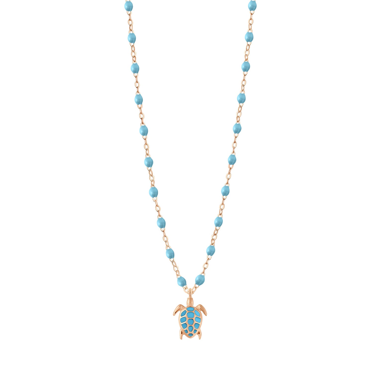 Gigi Clozeau - Turtle Turquoise Necklace, Rose Gold, 16.5"