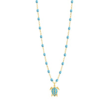 Gigi Clozeau - Turtle Turquoise Necklace, Yellow Gold, 16.5"