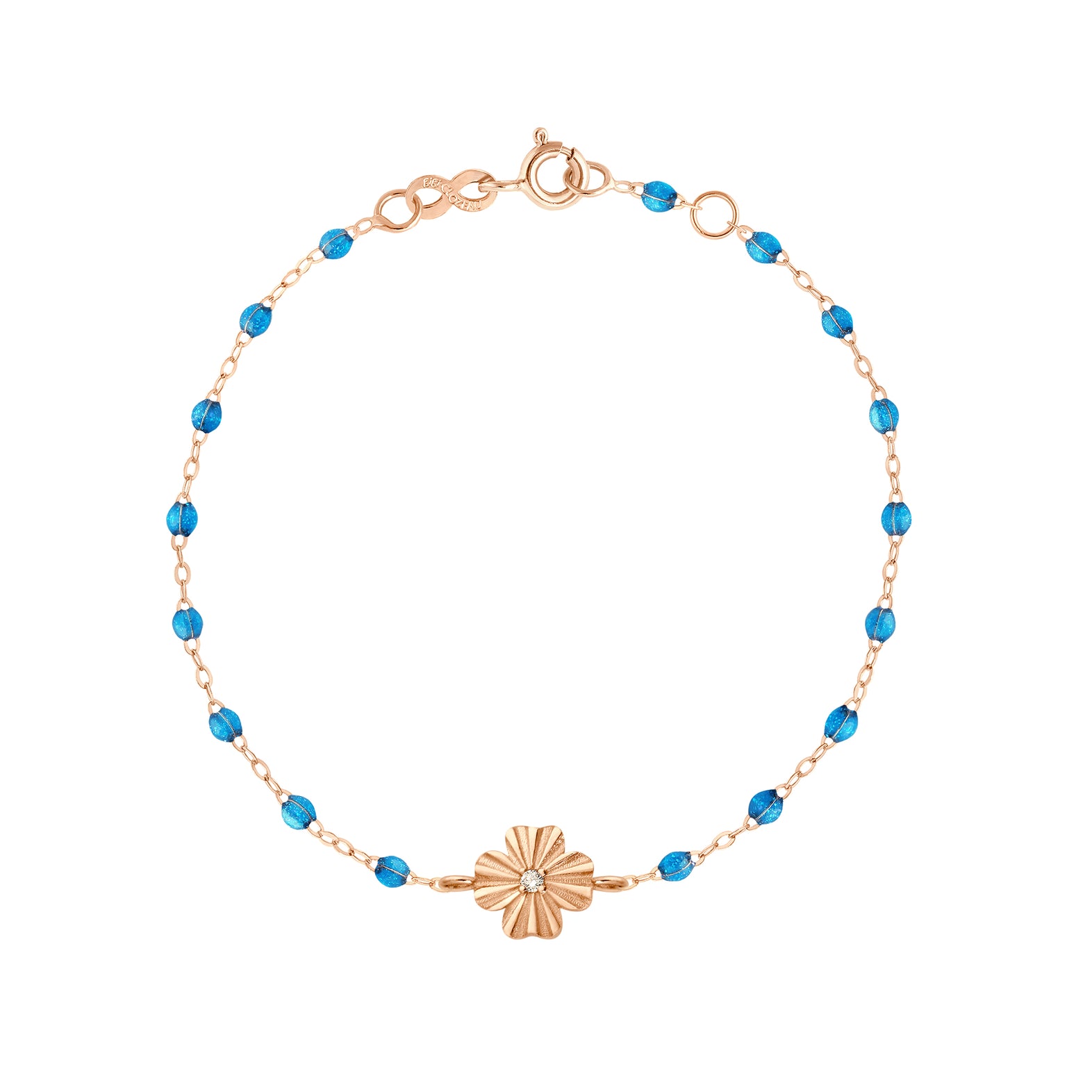 Gigi Clozeau - Clover Lumiere Azur Diamond Bracelet, Rose Gold, 6.7"