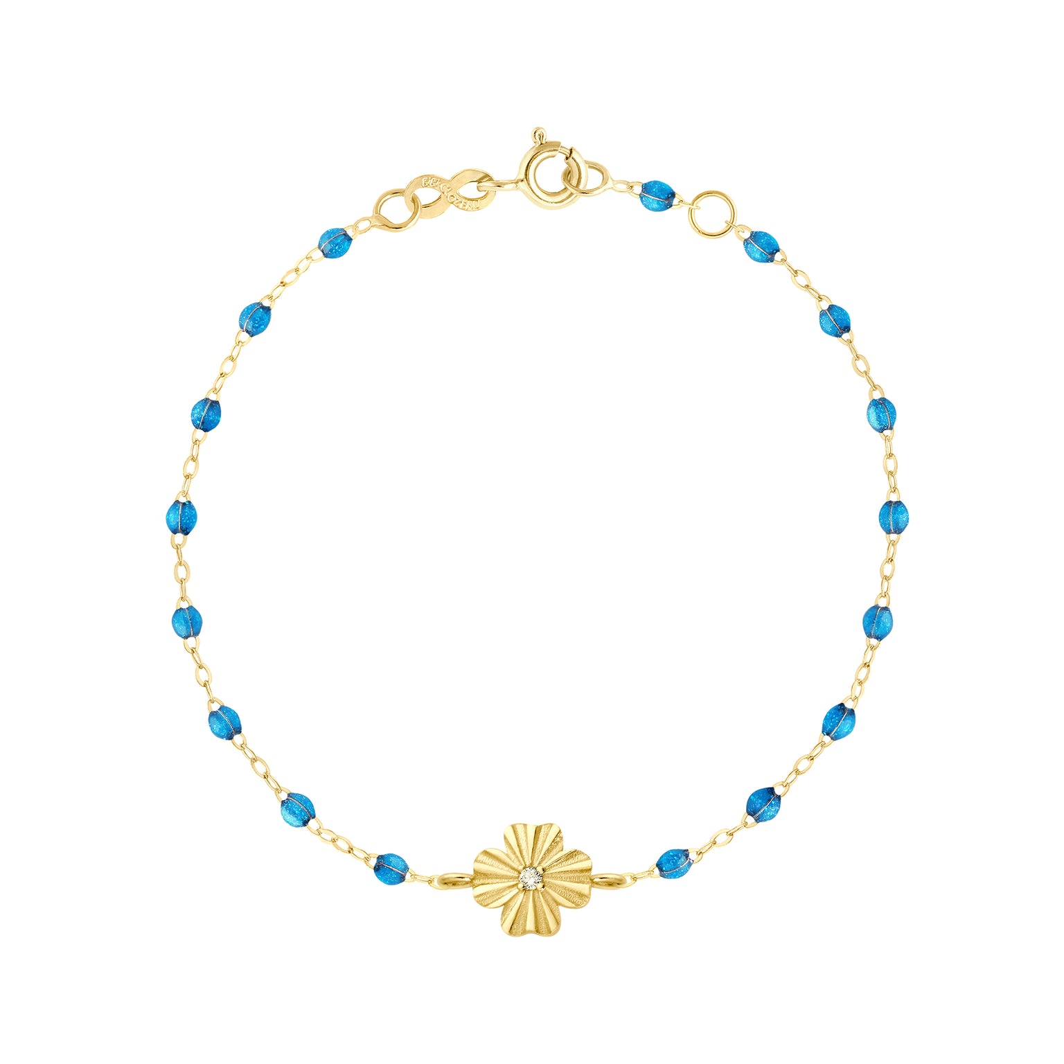 Gigi Clozeau - Clover Lumiere Azur Diamond Bracelet, Yellow Gold, 6.7"