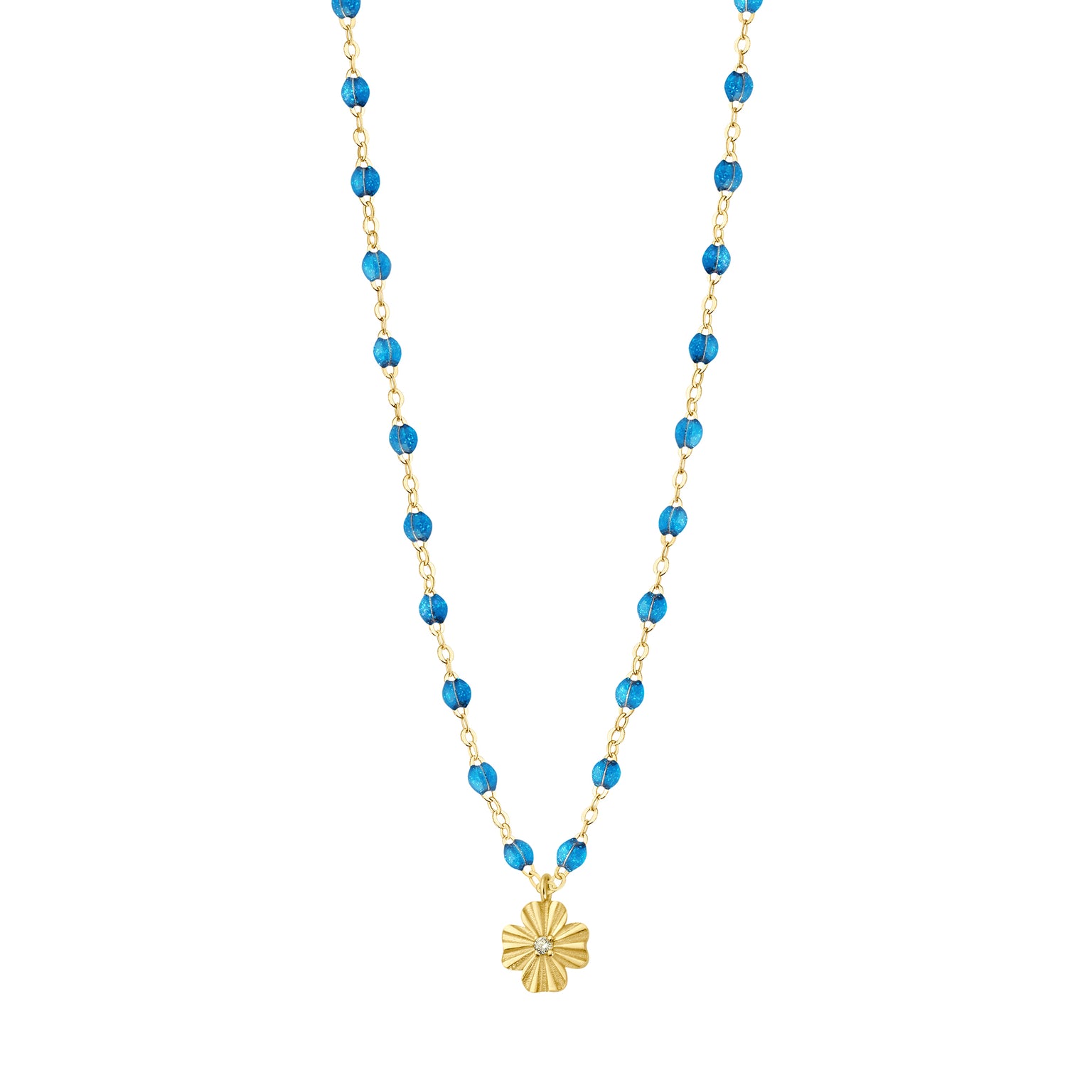 Gigi Clozeau - Clover Lumiere Azur Diamond Necklace, Yellow Gold, 16.5"