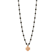 Gigi Clozeau - Clover Lumière Black Diamond Necklace, Black and Rose Gold, 16.5"