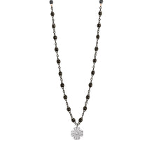 Gigi Clozeau - Clover Lumière Black Diamond Necklace, Black and White Gold, 16.5"