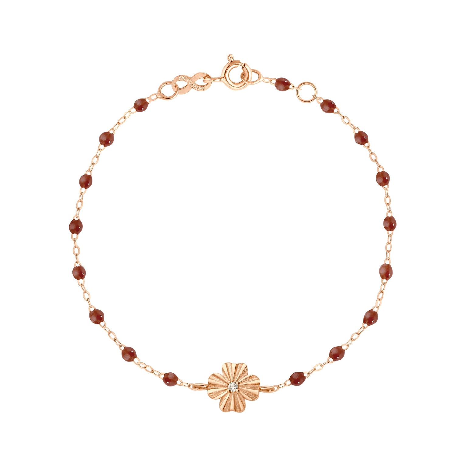 Gigi Clozeau - Clover Lumière Moka Diamond Bracelet, Rose Gold, 6.7"