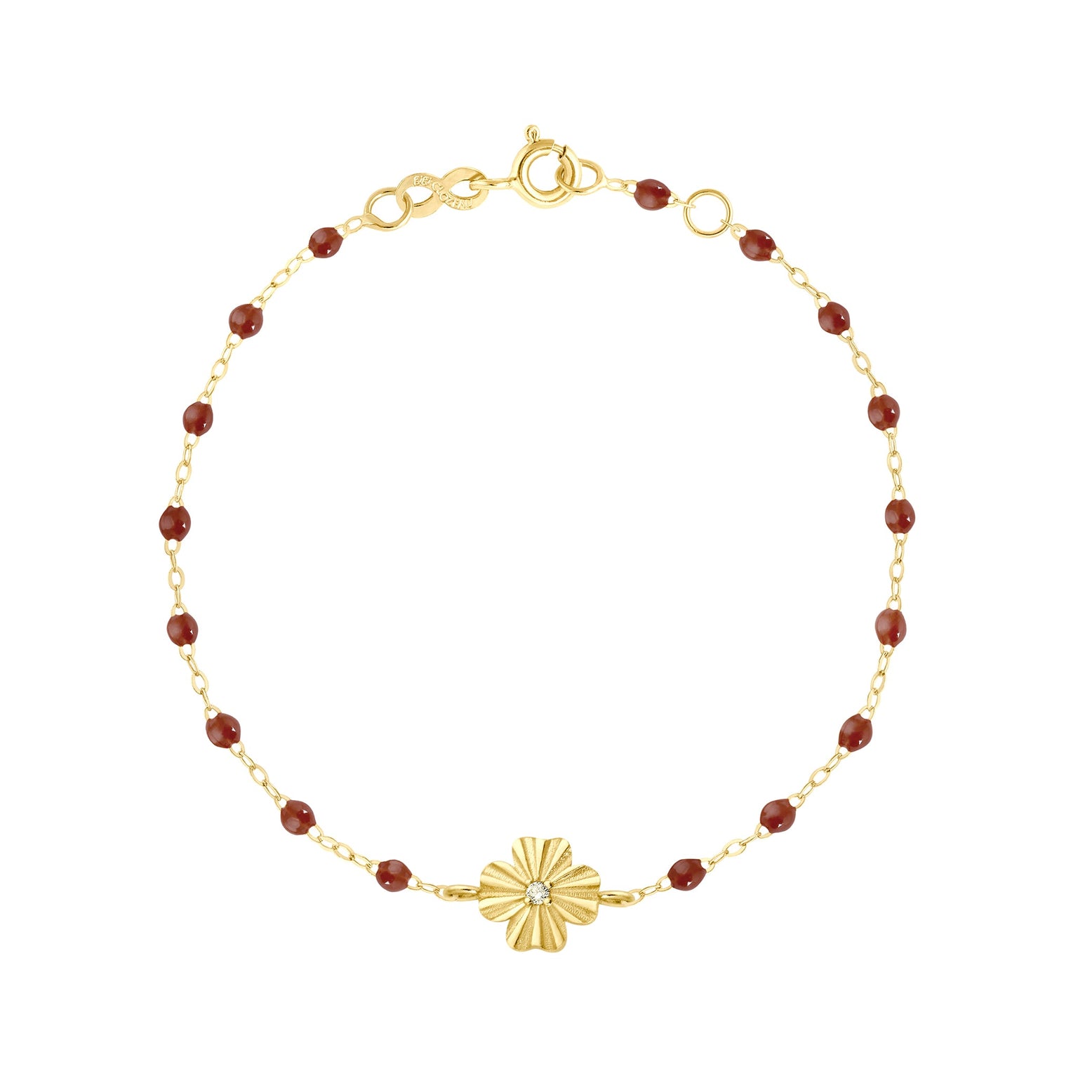 Gigi Clozeau - Clover Lumière Moka Diamond Bracelet, Yellow Gold, 6.7"