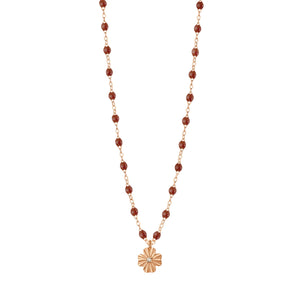 Gigi Clozeau - Clover Lumière Moka Diamond Necklace, Rose Gold, 16.5"