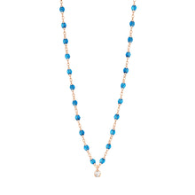 Gigi Clozeau - Gigi Supreme Classic 1 Diamond Necklace, Azur, Rose Gold, 16.5"