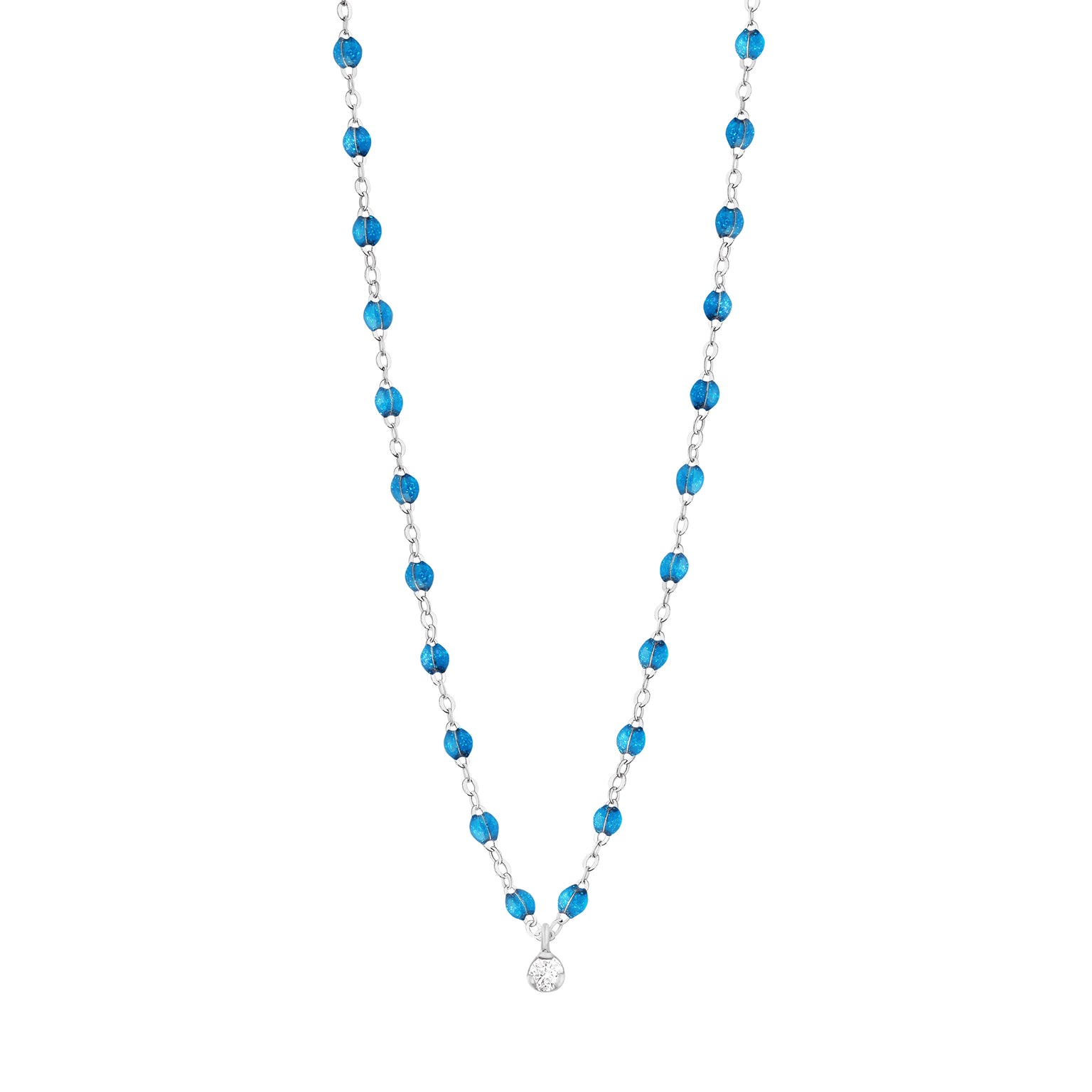 Gigi Clozeau - Gigi Supreme Classic 1 Diamond Necklace, Azur, White Gold, 16.5"
