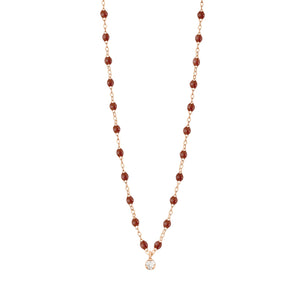 Gigi Clozeau - Gigi Suprême Classic 1 Diamond Necklace, Moka, Rose Gold, 16.5"