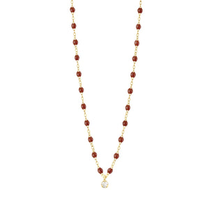 Gigi Clozeau - Gigi Suprême Classic 1 Diamond Necklace, Moka, Yellow Gold, 16.5"
