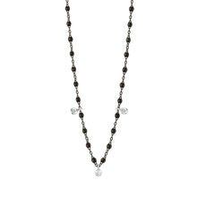 Gigi Clozeau - Gigi Supreme Classic 3 Diamond Necklace, Black, Black Gold, 17.7"