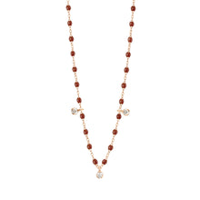 Gigi Clozeau - Gigi Suprême Classic 3 Diamond Necklace, Moka, Rose Gold, 17.7"