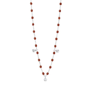 Gigi Clozeau - Gigi Suprême Classic 3 Diamond Necklace, Moka, White Gold, 17.7"