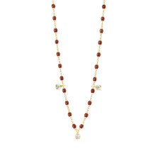 Gigi Clozeau - Gigi Suprême Classic 3 Diamond Necklace, Moka, Yellow Gold, 17.7"