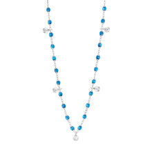Gigi Clozeau - Gigi Supreme Classic 5 Diamond Necklace, Azur, White Gold, 17.7"