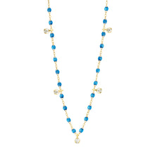 Gigi Clozeau - Gigi Supreme Classic 5 Diamond Necklace, Azur, Yellow Gold, 17.7"