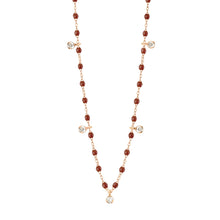 Gigi Clozeau - Gigi Suprême Classic 5 Diamond Necklace, Moka, Rose Gold, 17.7"