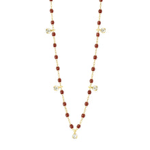 Gigi Clozeau - Gigi Suprême Classic 5 Diamond Necklace, Moka, Yellow Gold, 17.7"