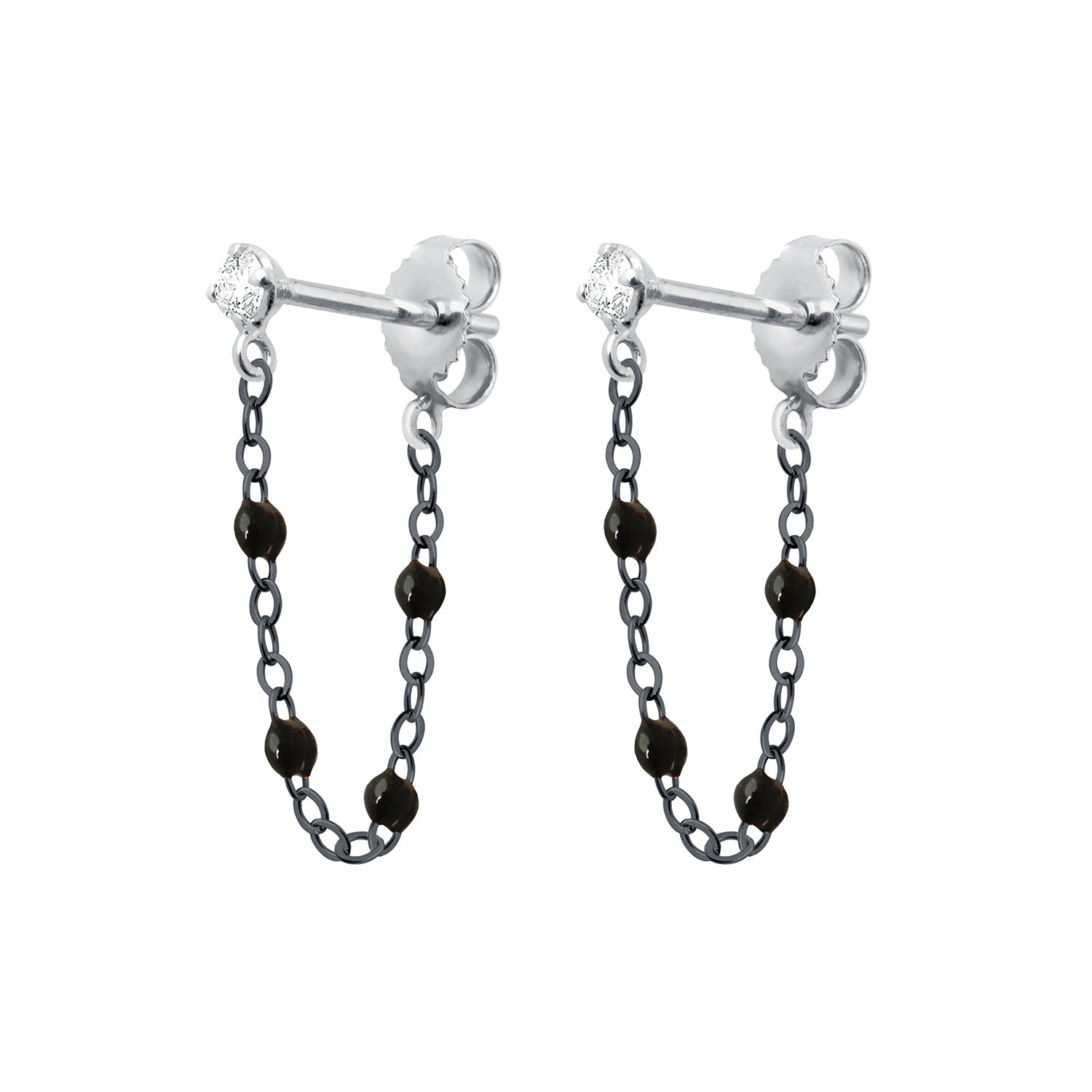 Gigi Clozeau - Gigi Supreme Diamond Earrings, Black, Black Gold