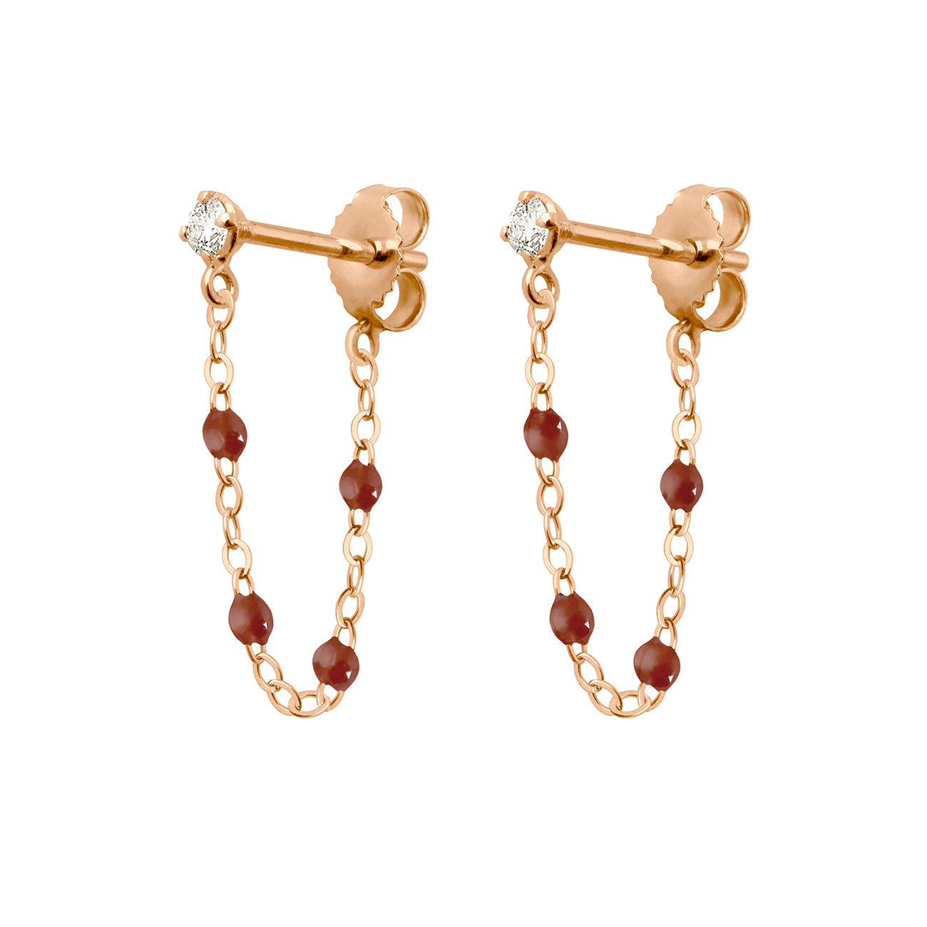 Gigi Clozeau - Gigi Suprême Diamond Earrings, Moka, Rose Gold