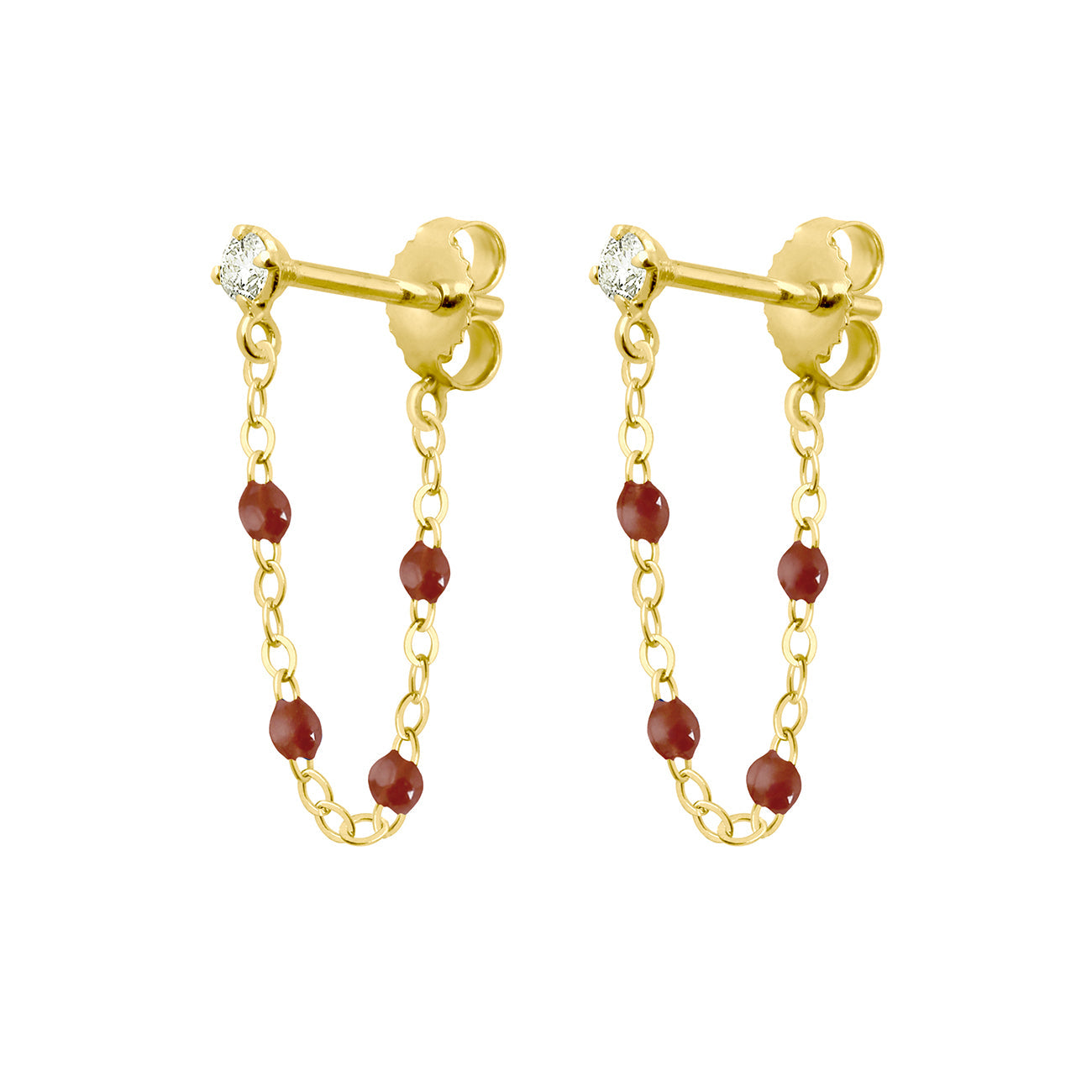 Gigi Clozeau - Gigi Suprême Diamond Earrings, Moka, Yellow Gold