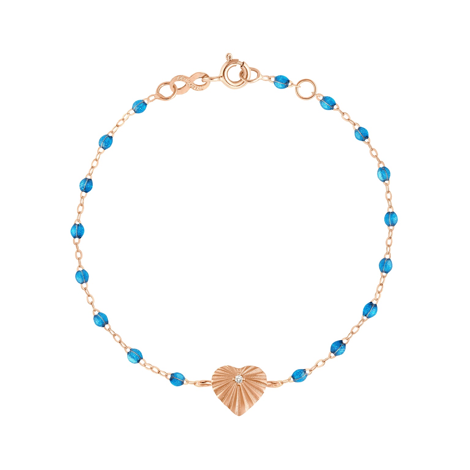 Gigi Clozeau - Heart Lumiere Azur Diamond Bracelet, Rose Gold, 6.7"
