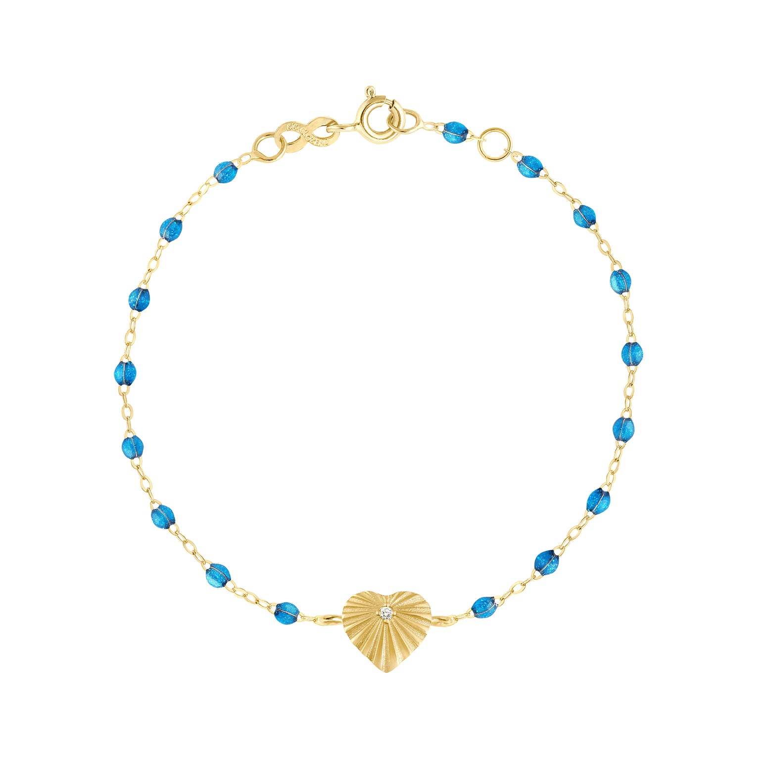 Gigi Clozeau - Heart Lumiere Azur Diamond Bracelet, Yellow Gold, 6.7"