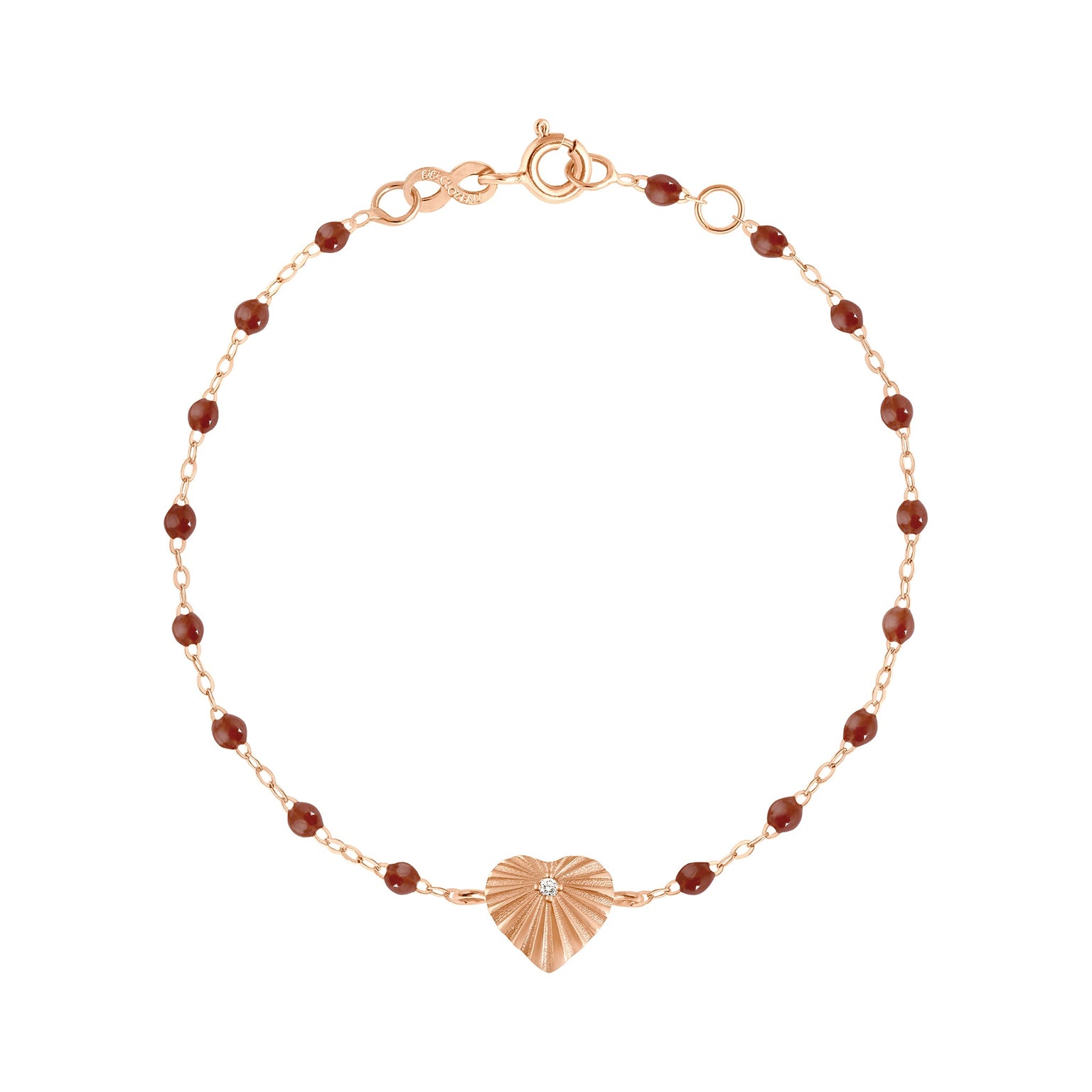 Gigi Clozeau - Heart Lumière Moka Diamond Bracelet, Rose Gold, 6.7"