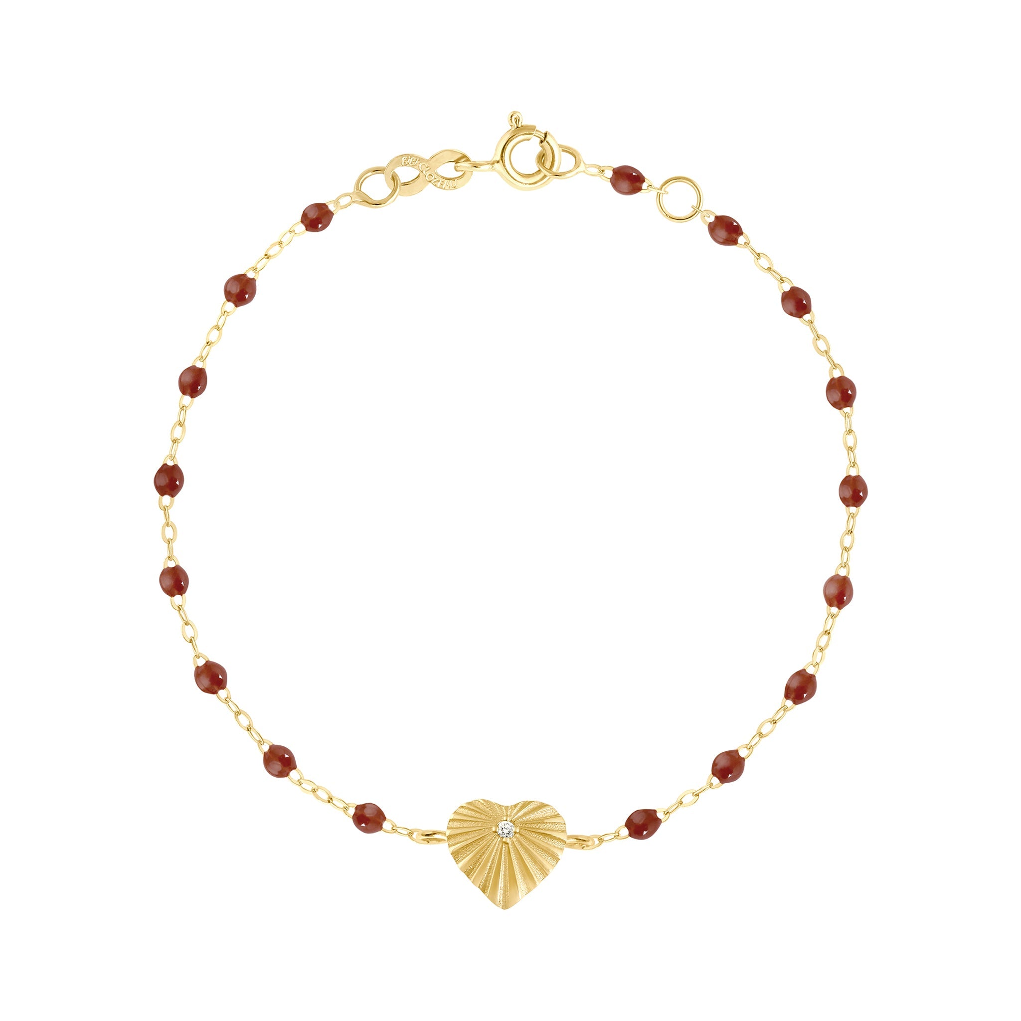 Gigi Clozeau - Heart Lumière Moka Diamond Bracelet, Yellow Gold, 6.7"