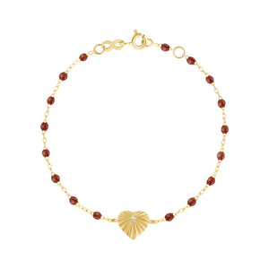 Gigi Clozeau - Heart Lumière Moka Diamond Bracelet, Yellow Gold, 6.7"