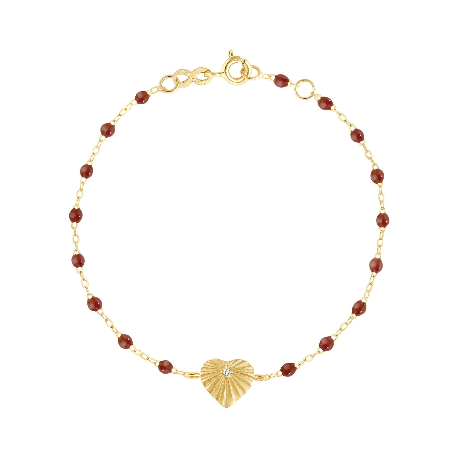 Gigi Clozeau - Heart Lumière Moka Diamond Bracelet, Yellow Gold, 6.7"
