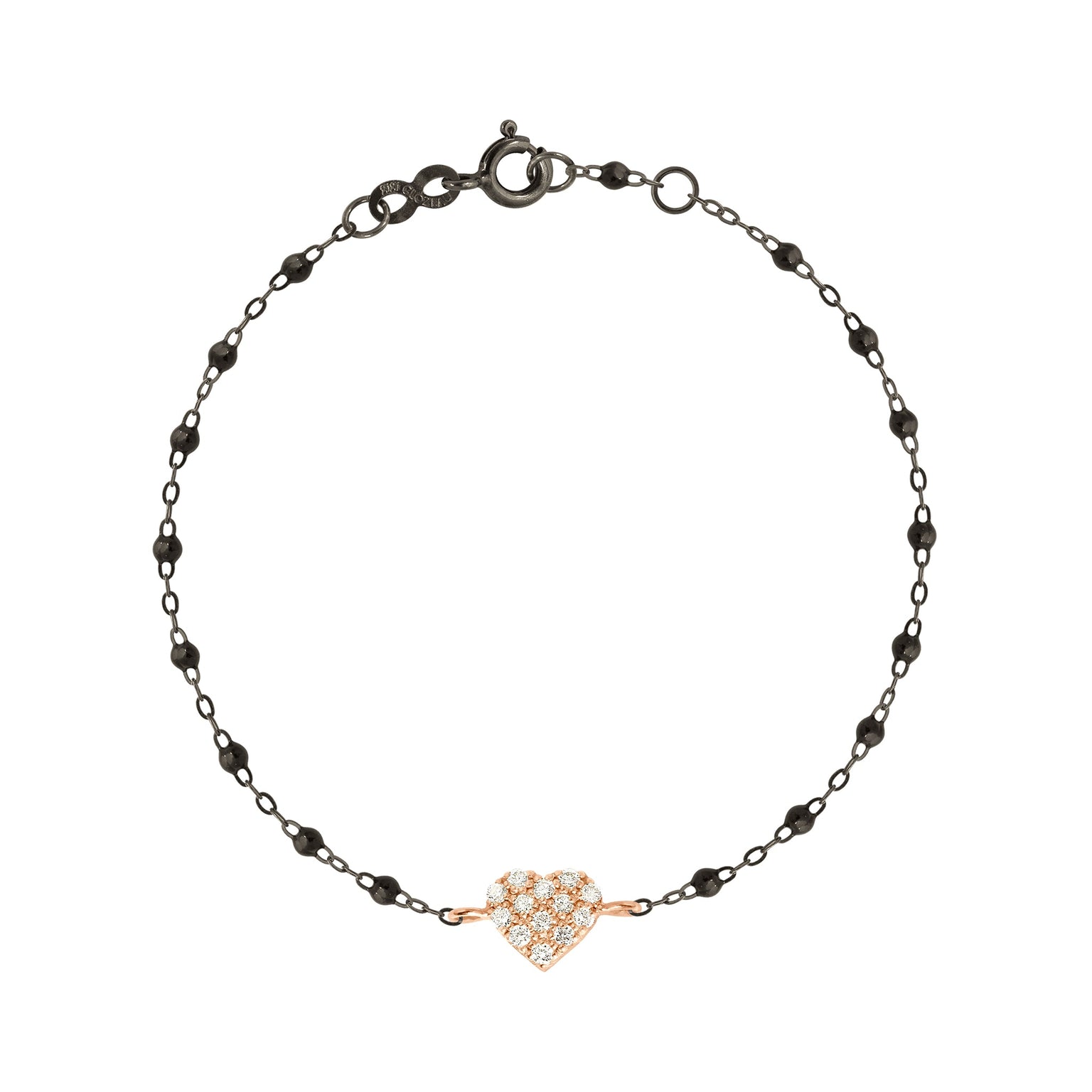 Gigi Clozeau - In Love Diamond Black Bracelet, Black and Rose Gold, 6.7"