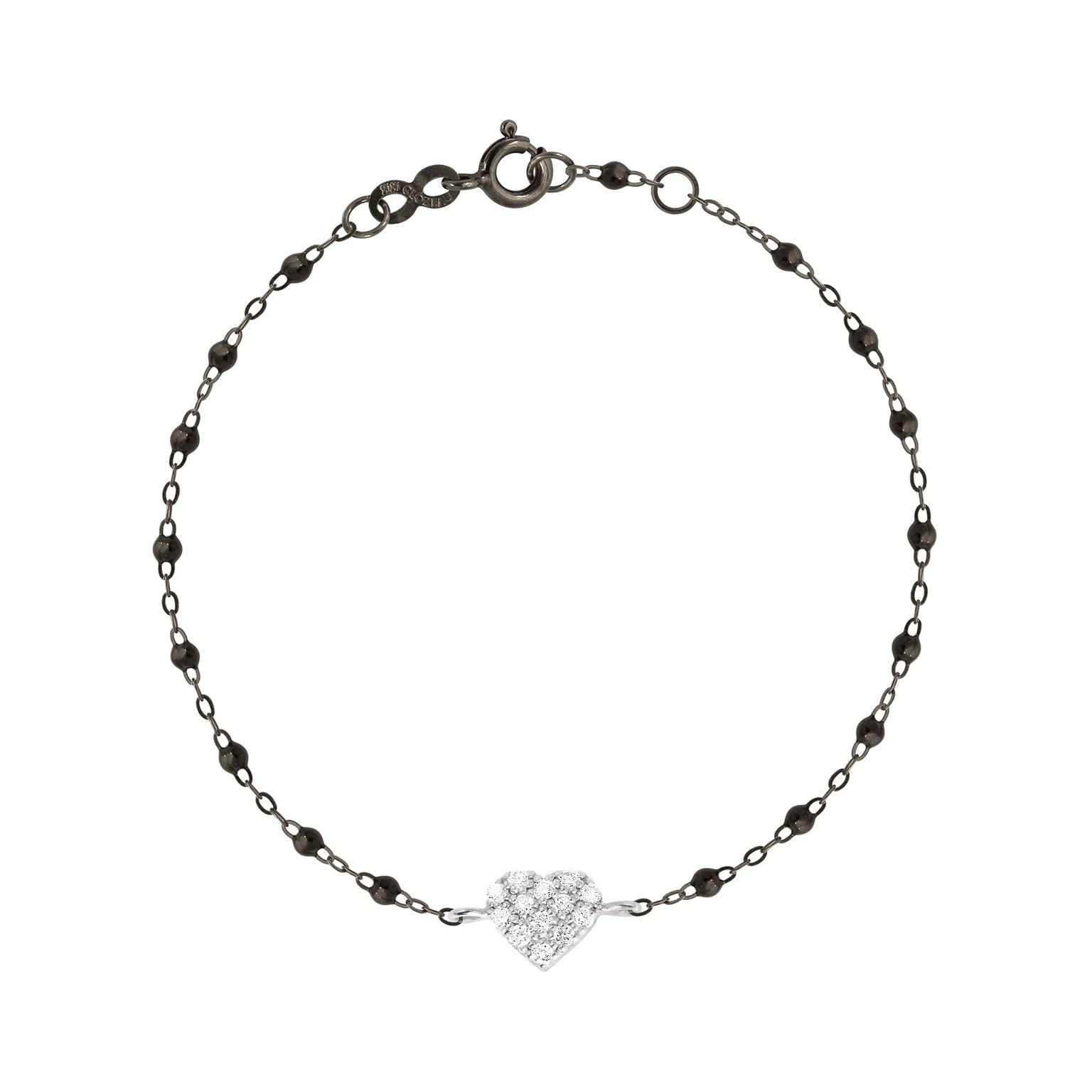 Gigi Clozeau - In Love Diamond Black Bracelet, Black and White Gold, 6.7"