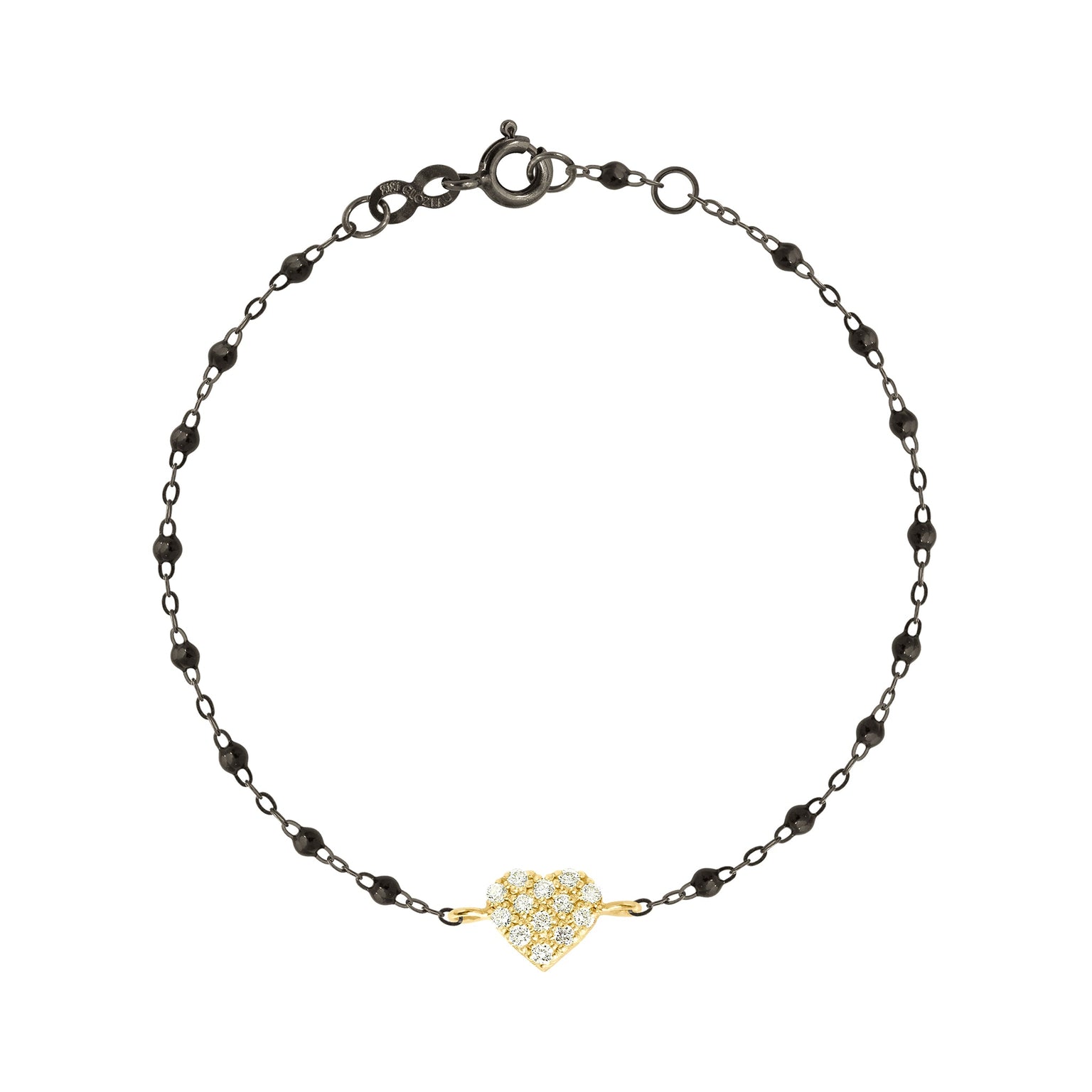 Gigi Clozeau - In Love Diamond Black Bracelet, Black and Yellow Gold, 6.7"