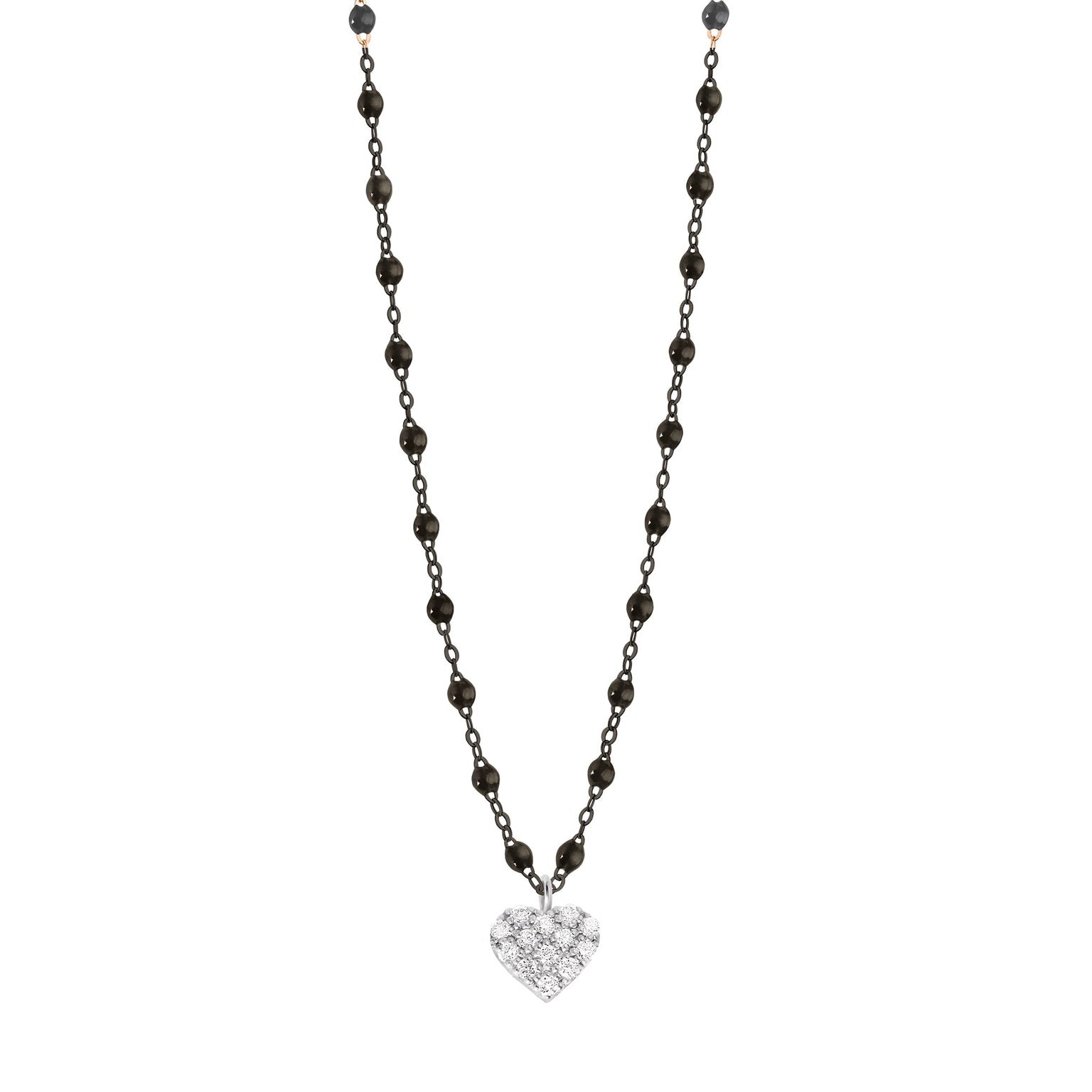 Gigi Clozeau - In Love Diamond Black Necklace, Black and White Gold, 16.5"