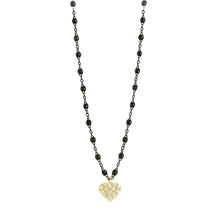 Gigi Clozeau - In Love Diamond Black Necklace, Black and Yellow Gold, 16.5"