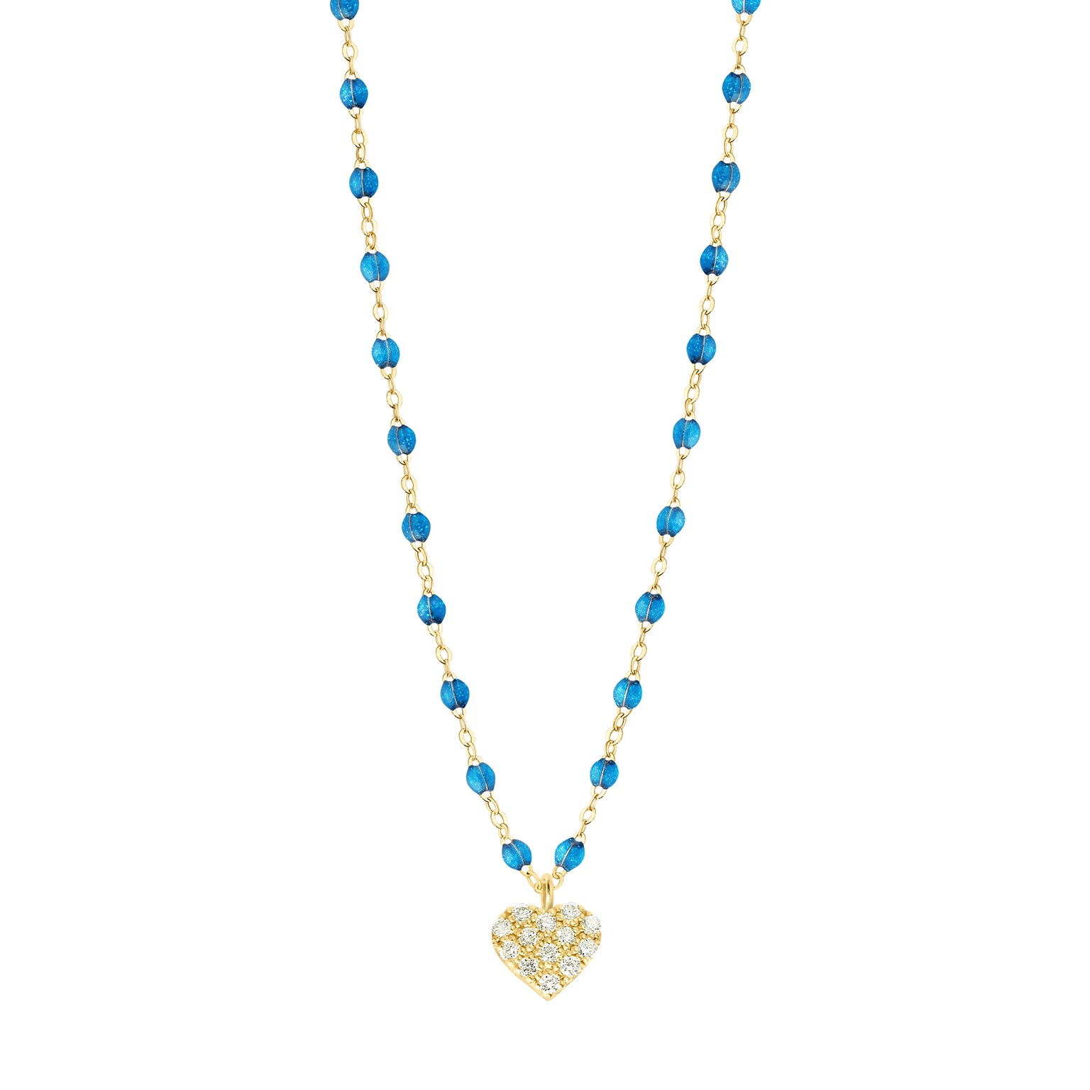 Gigi Clozeau - In Love Diamond Necklace, Azur, Yellow Gold, 16.5"